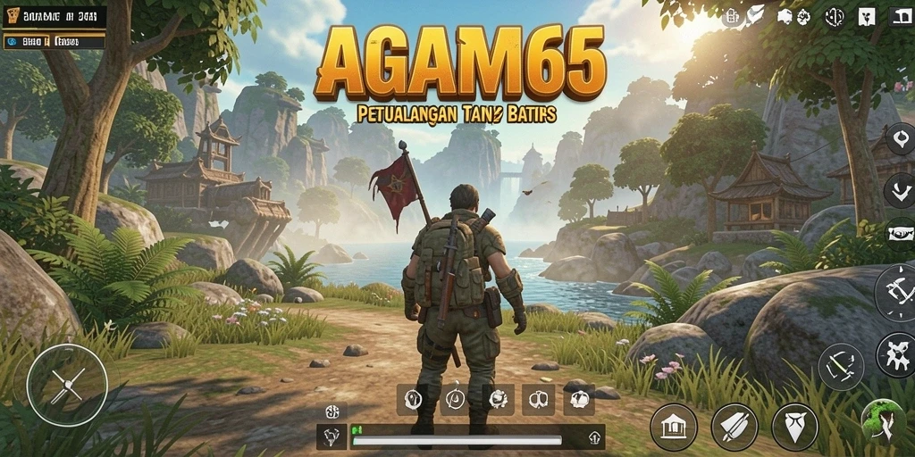 Screenshot gameplay AGAM66 menunjukkan dunia terbuka yang luas dan interaktif.