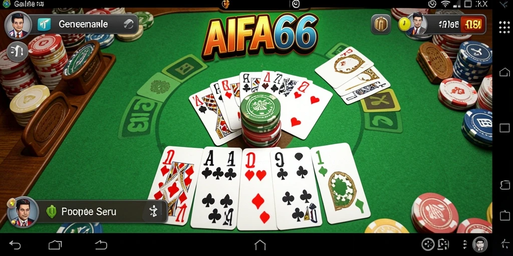Screenshot gameplay AIFA66 yang menampilkan suasana seru permainan Gaple.