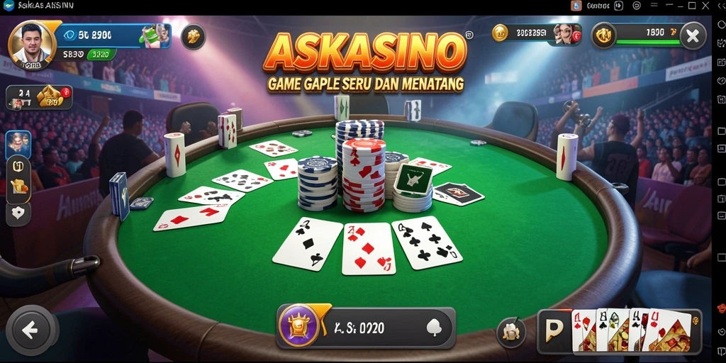 Tampilan seru gameplay Gaple dalam ASKASINO.