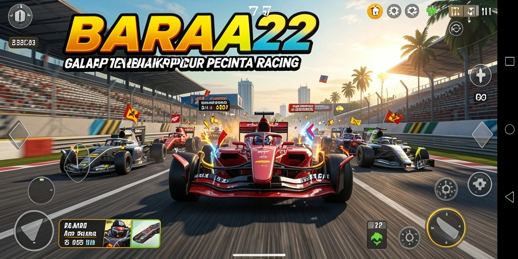 Gameplay seru di BARA22 dengan grafik menakjubkan dan trek balap dinamis.
