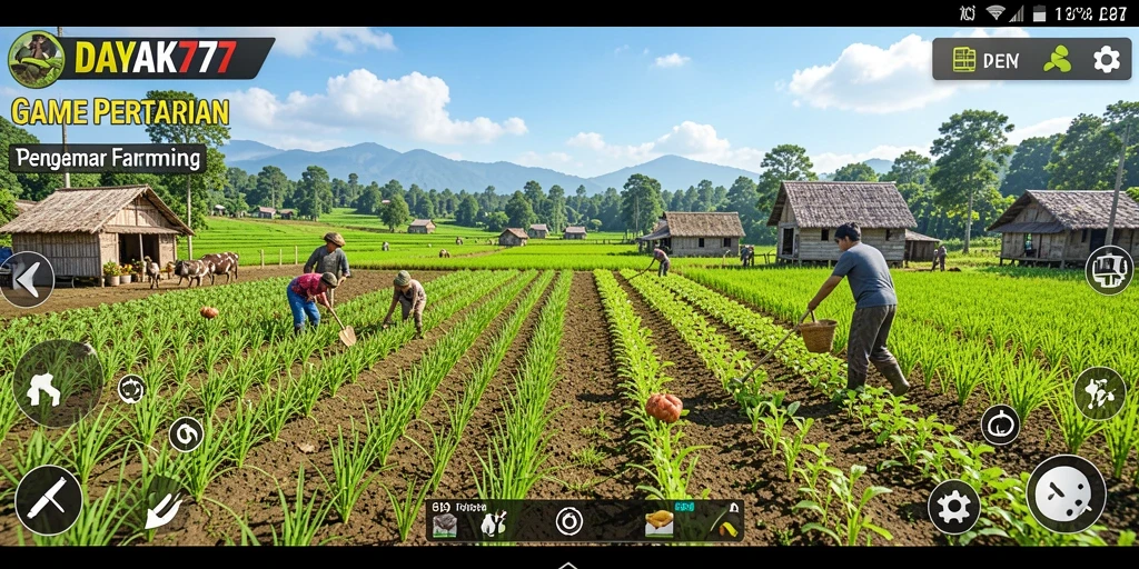 Tampilan screenshot DAYAK777 menunjukkan pengalaman seru bertani.