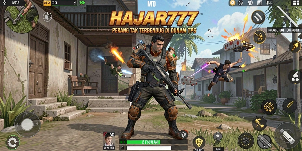 Screenshot menampilkan serunya gameplay TPS di HAJAR777.