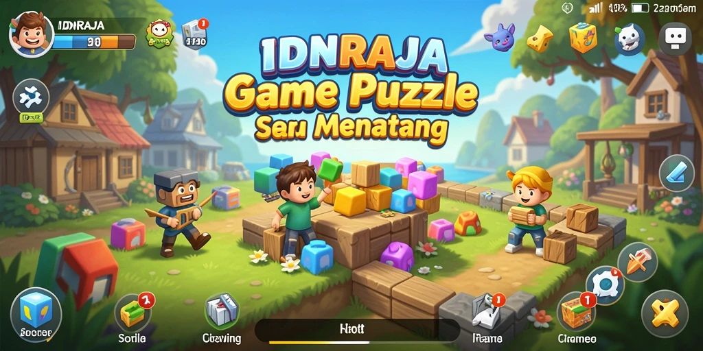 Screenshot gameplay IDNRAJA menunjukkan tantangan puzzle yang mengasyikkan.