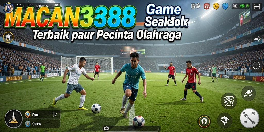 Tampilan dinamis gameplay sepak bola dalam MACAN388.