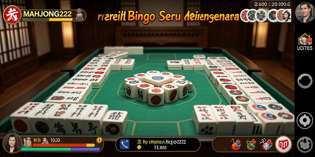 Tampilan gameplay menarik di MAHJONG222 dengan suasana Bingo yang seru.