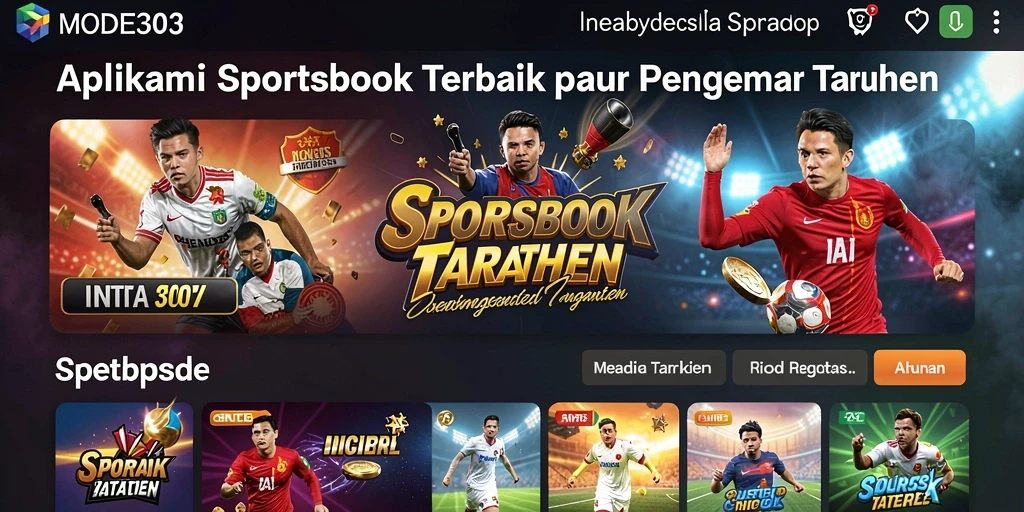Screenshot utama MODE303 menunjukkan antarmuka taruhan yang dinamis dan menarik.