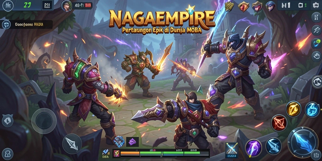 Tampilan aksi seru dalam gameplay NAGAEMPIRE yang penuh strategi.