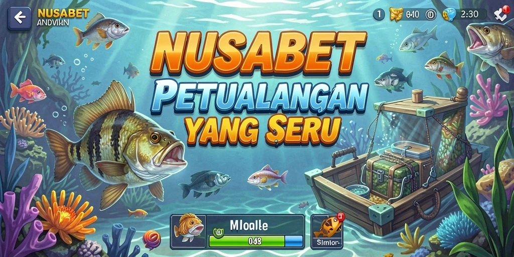 Tampilan gameplay seru dalam NUSABET dengan ikan yang beragam.