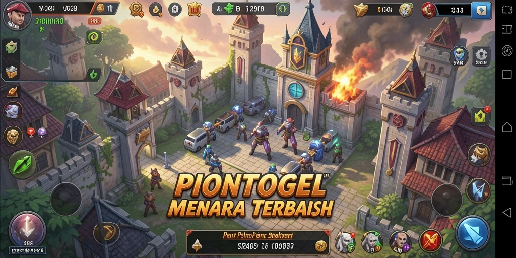 Gameplay menara pertahanan yang intens dan strategis di PIONTOGEL.