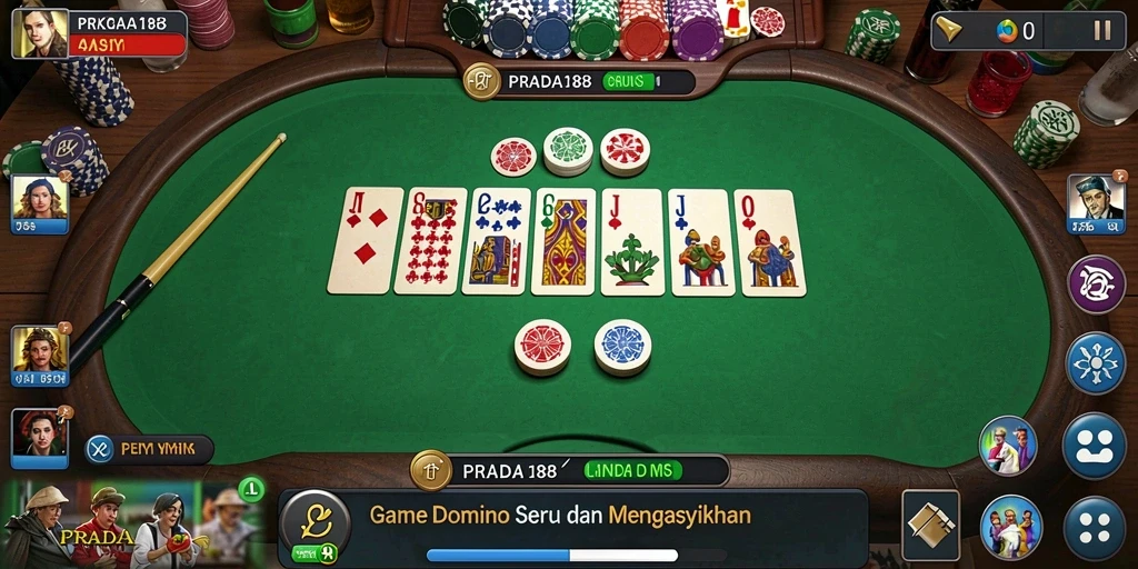Tampilan gameplay PRADA188 saat menikmati permainan Domino yang penuh tantangan.