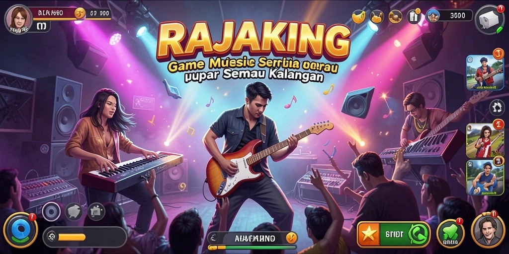 Tampilan gameplay RAJAKING yang menarik saat bermain musik.