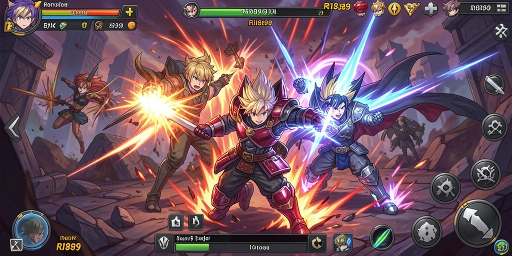 Tampilan screenshot RI889 yang menunjukkan aksi pertarungan anime yang mendebarkan.