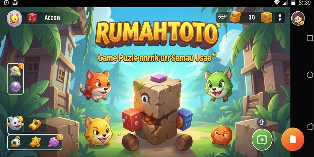 Tampilan gameplay RUMAHTOTO yang penuh teka-teki.