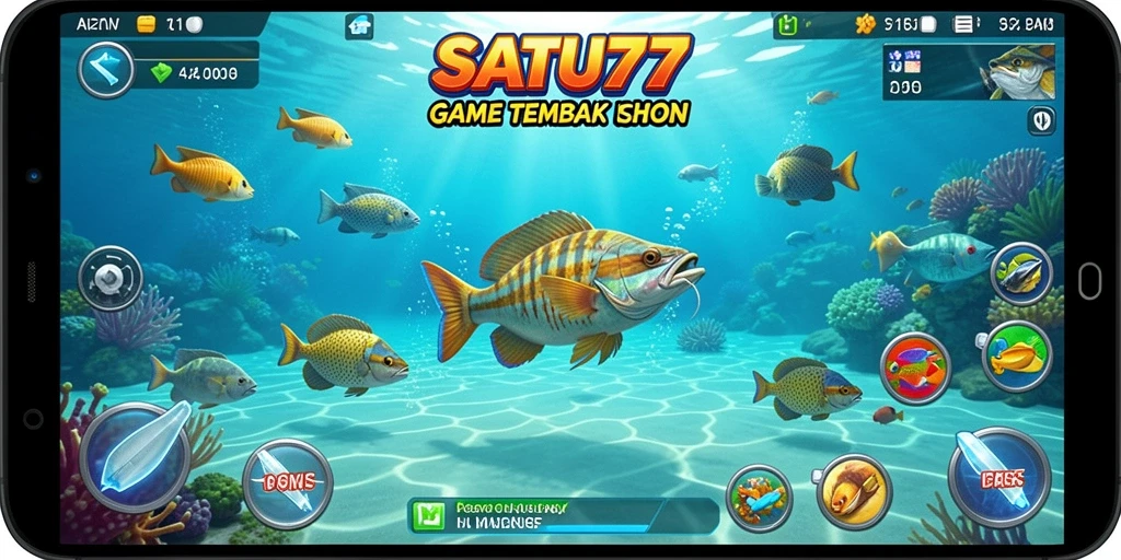 Tangkapan layar gameplay SATU77 dengan aksi Tembak Ikan yang seru.