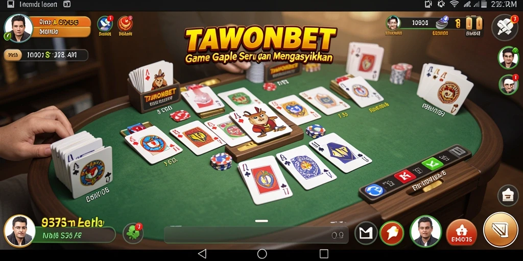 Tampilan gameplay TAWONBET dengan suasana permainan Gaple yang mengasyikkan.