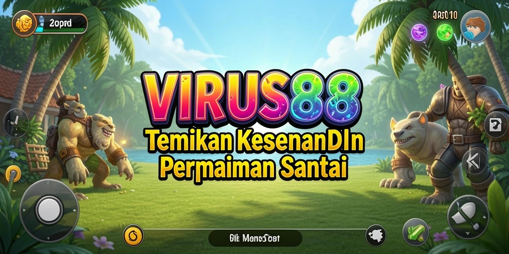 Screenshot gameplay <strong>VIRUS88</strong> menampilkan suasana permainan santai dan penuh warna.